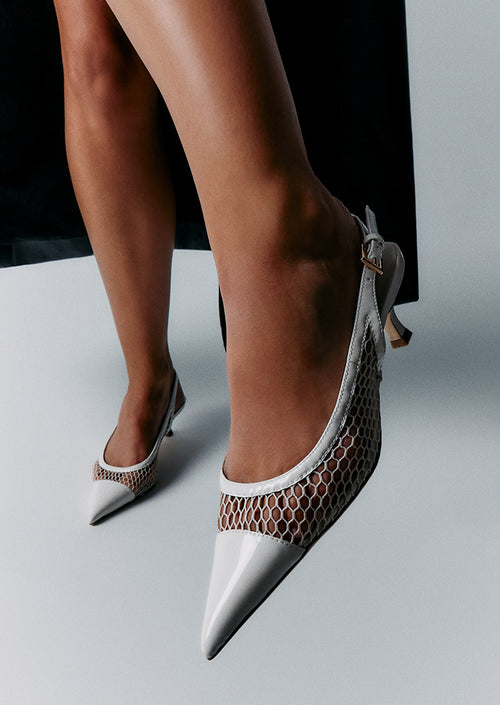 Kendall Natural Mesh/Patent Heels