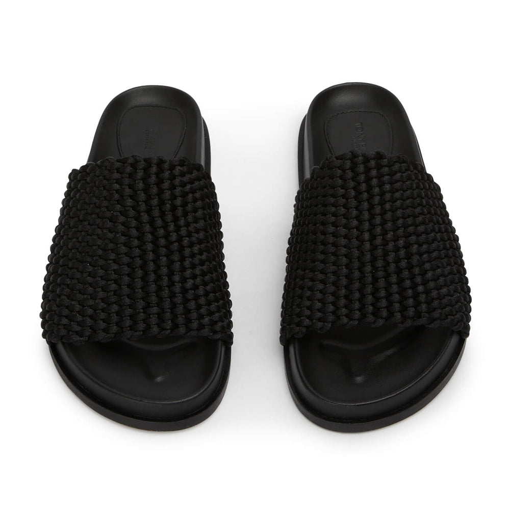 Lavish Black Genoa Sandals - Tony Bianco