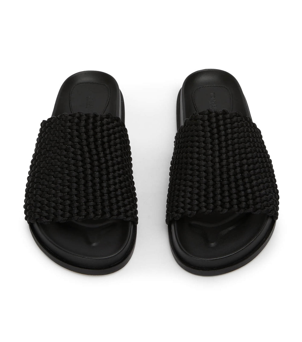 Lavish Black Genoa Sandals - Tony Bianco