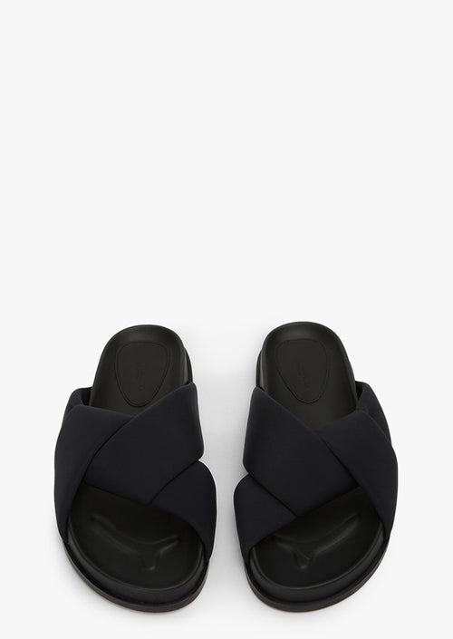 Lipa Black Lycra Sandals