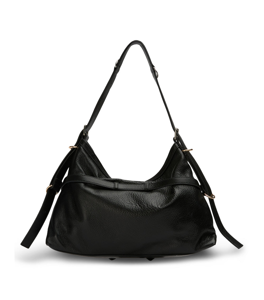 Madison Black Pebble Leather Shoulder Bag - Tony Bianco