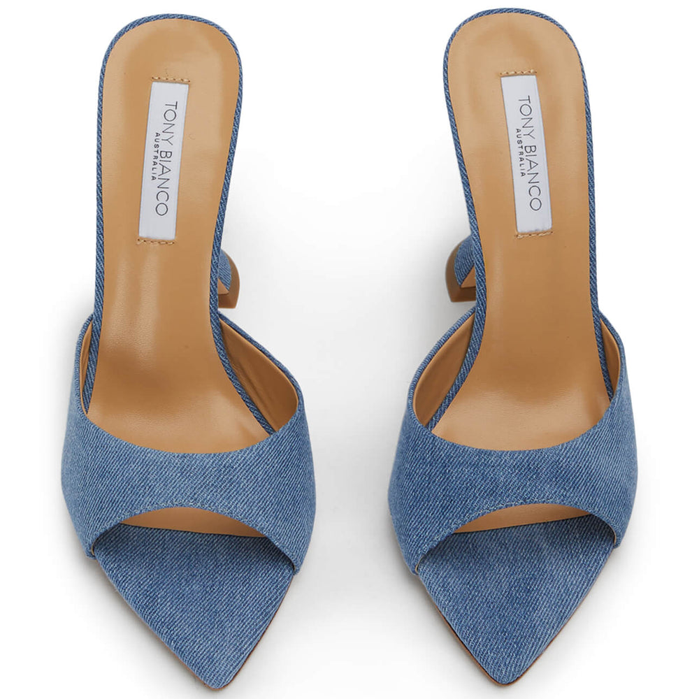 Marcel Washed Denim Heels - Tony Bianco