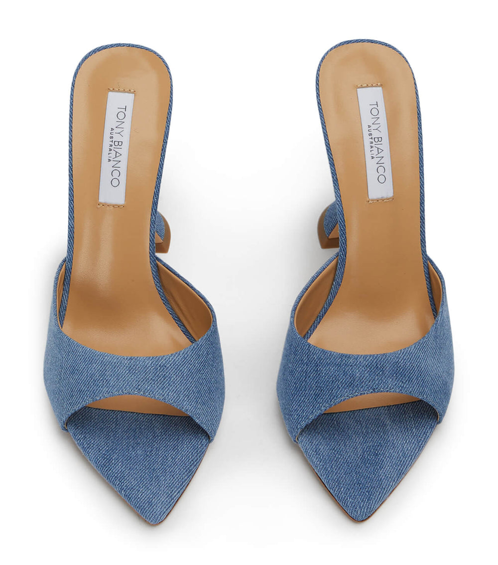 Marcel Washed Denim Heels - Tony Bianco