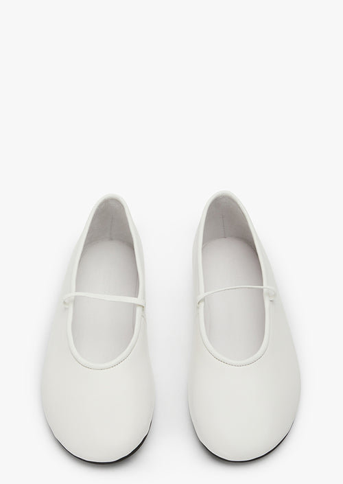 Martinez White Nappa Flats