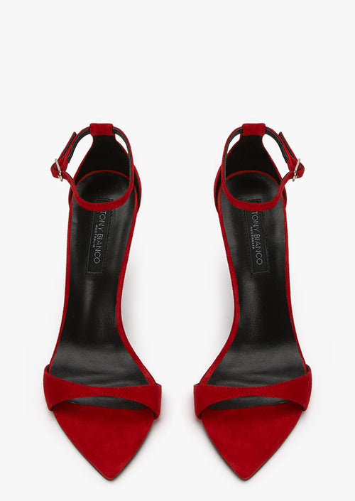 Martini Red Suede Heels