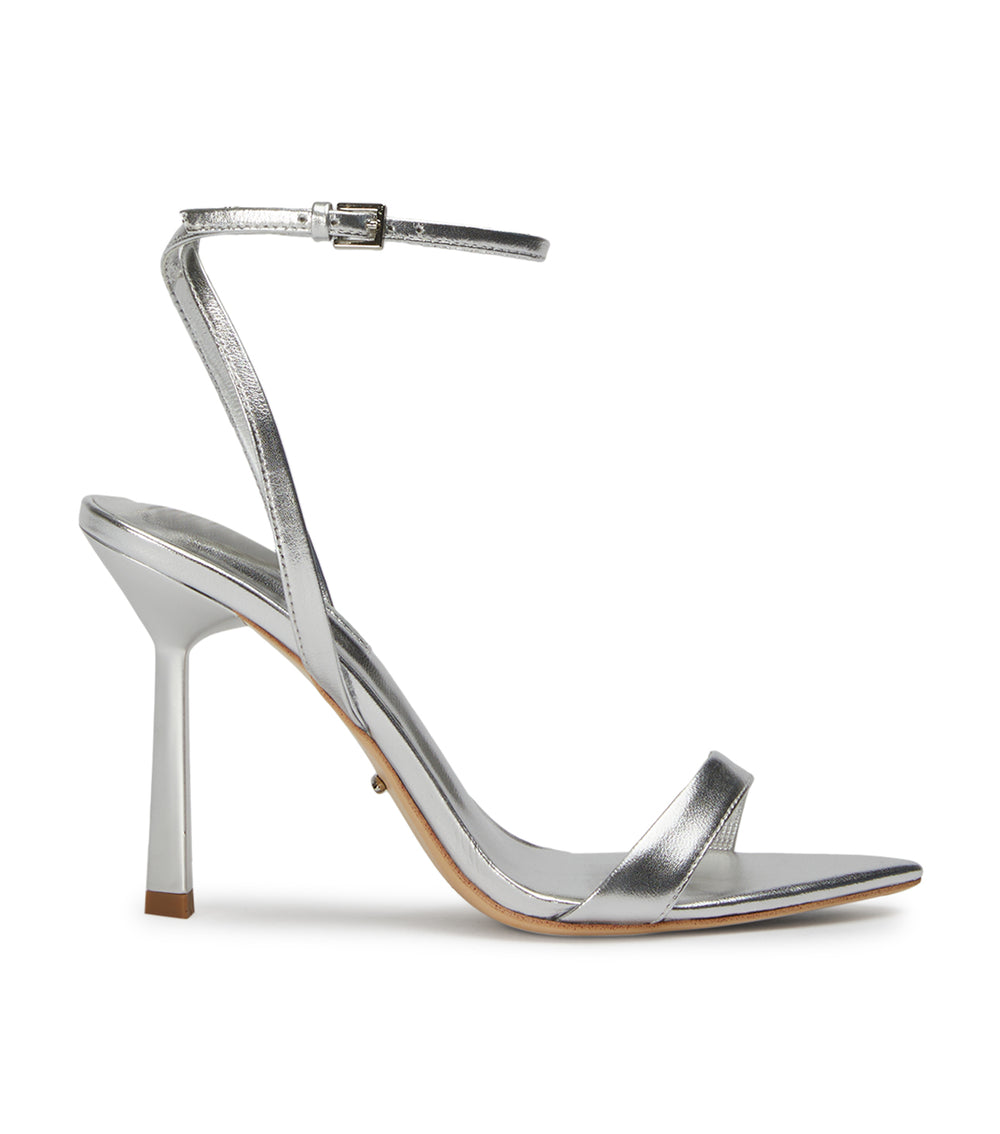 Milos Silver Nappa Metallic Heels - Tony Bianco