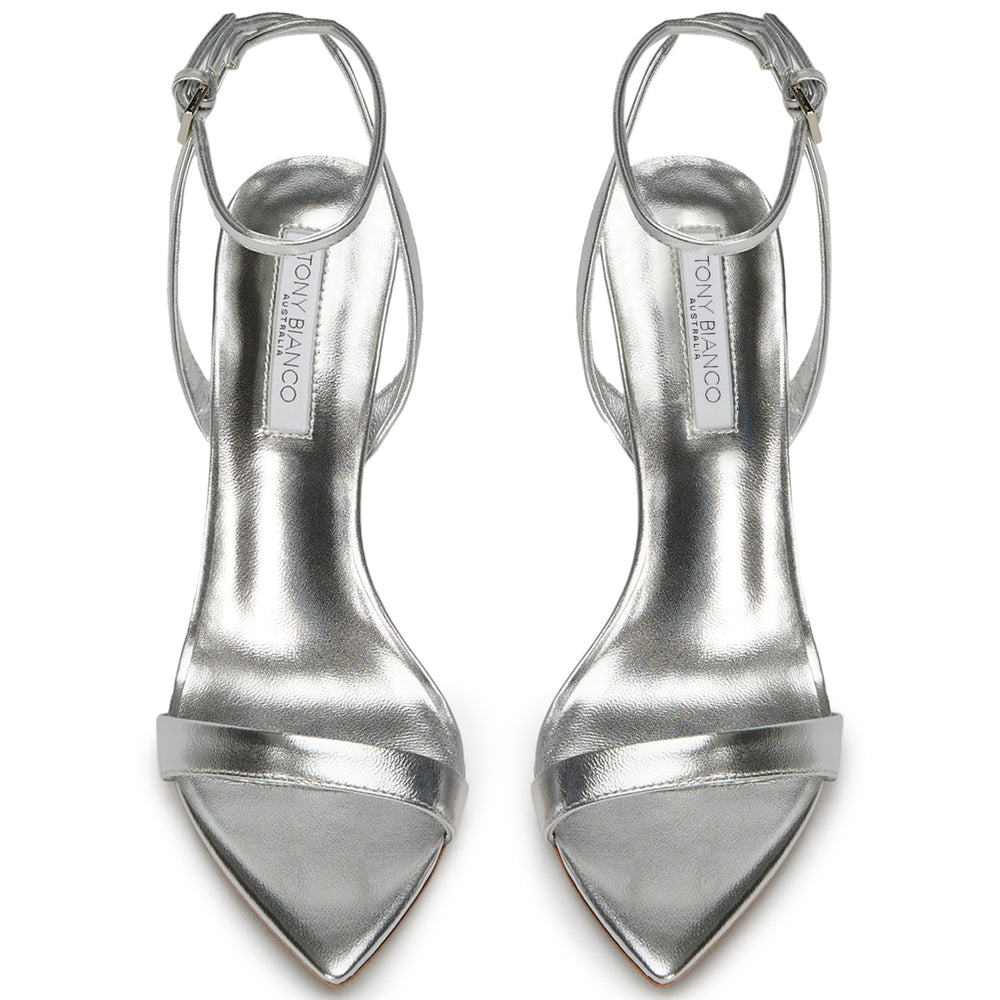 Milos Silver Nappa Metallic Heels - Tony Bianco