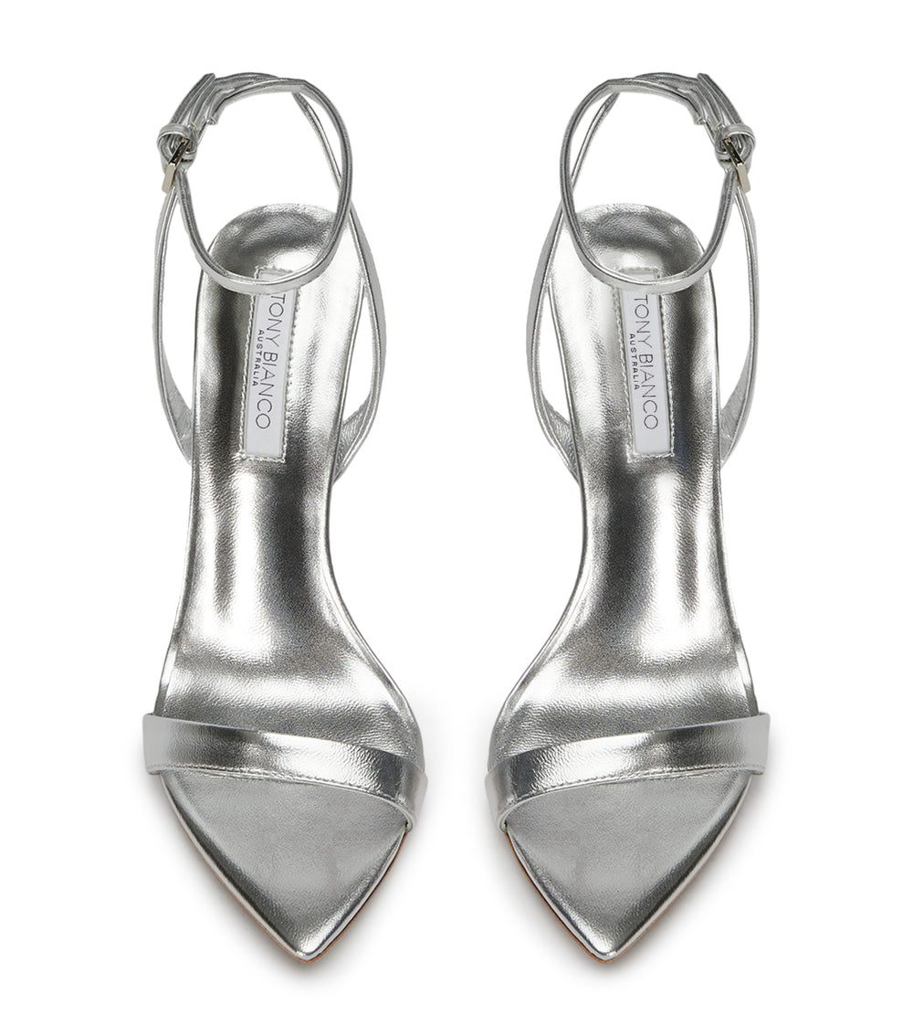 Milos Silver Nappa Metallic Heels - Tony Bianco