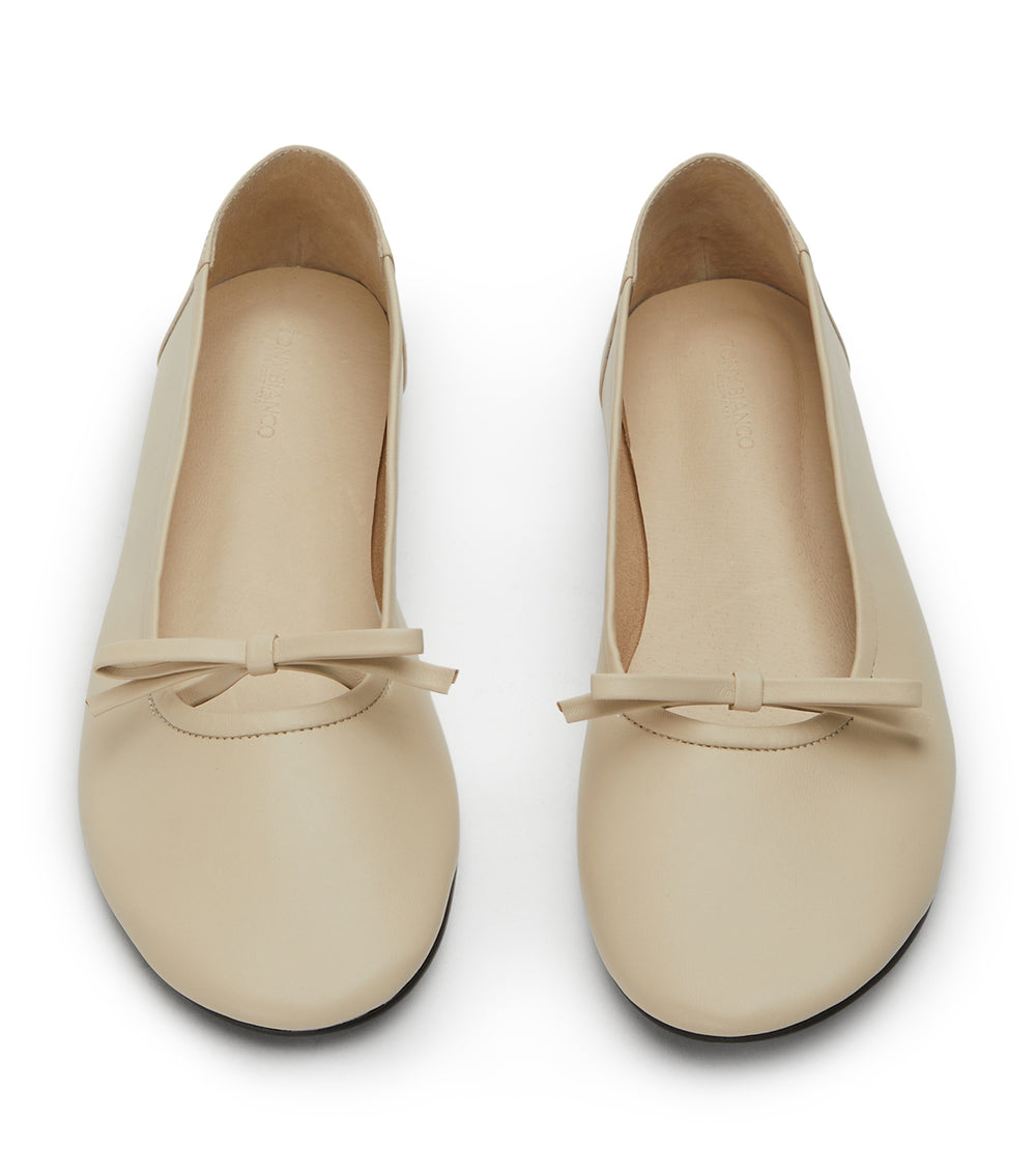 Mozart Vanilla Nappa Flats - Tony Bianco