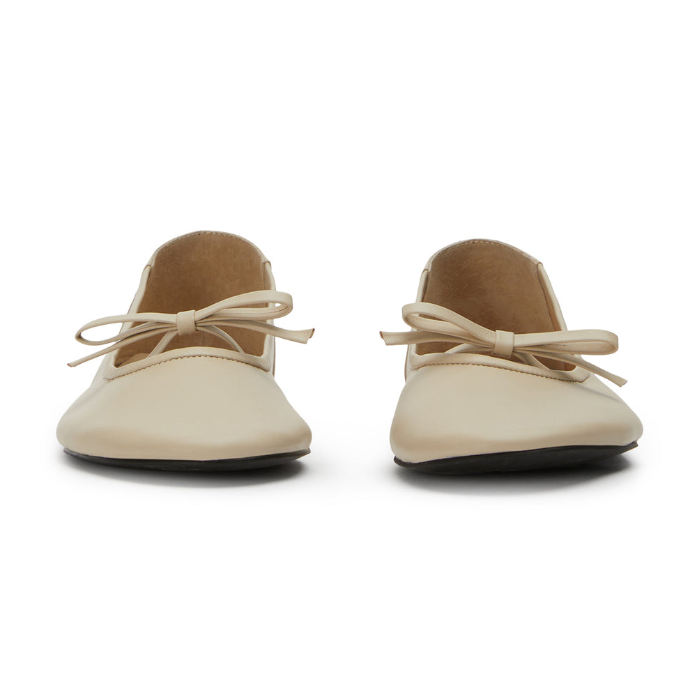 Mozart Vanilla Nappa Flats - Tony Bianco