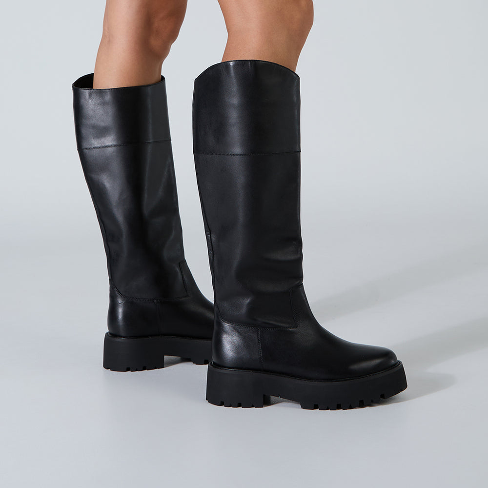 Mystic Black Como Calf Boots - Tony Bianco