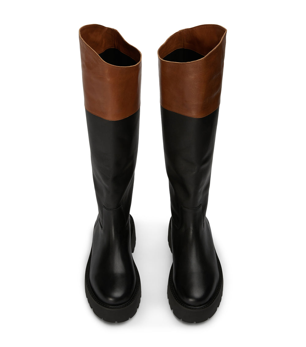 Mystic Black Como/Toffee Calf Boots - Tony Bianco