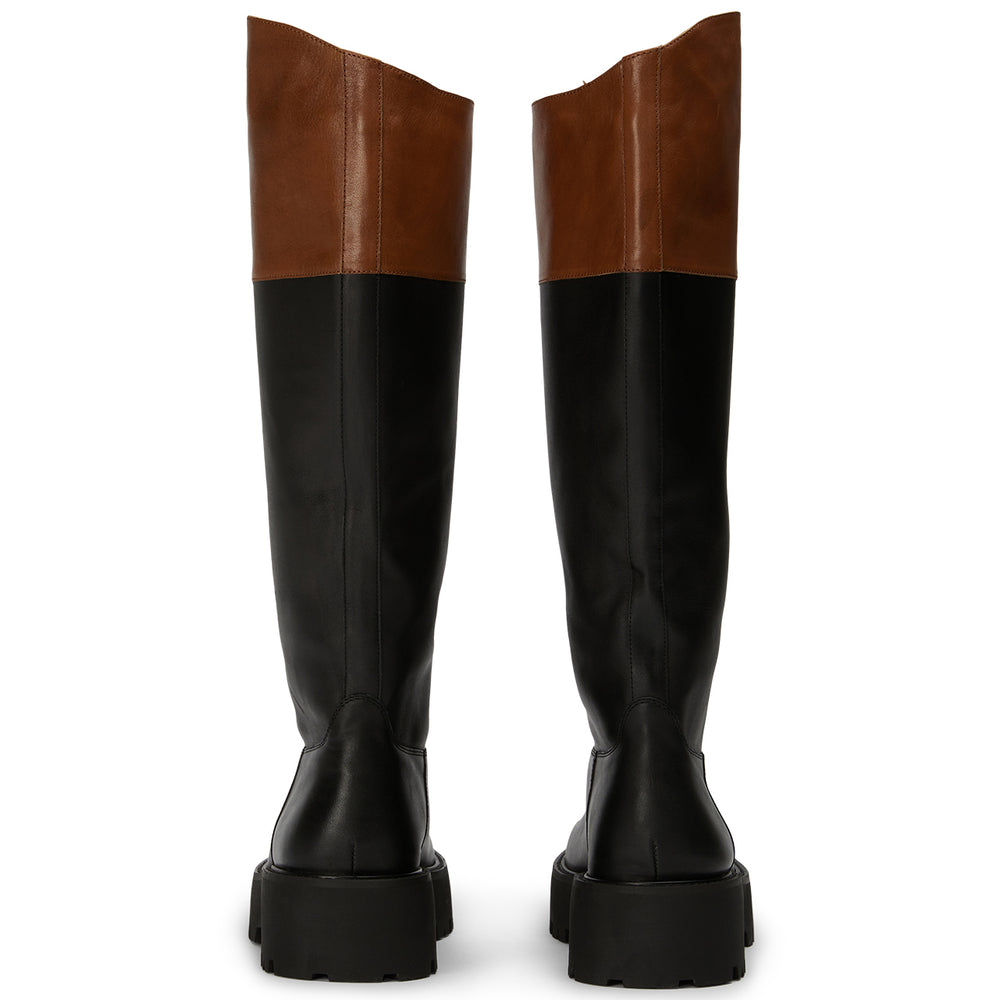 Mystic Black Como/Toffee Calf Boots - Tony Bianco