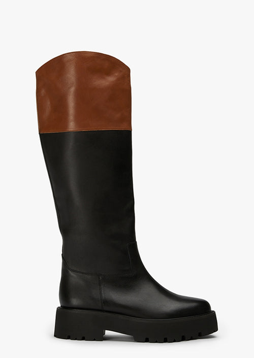 Mystic Black Como/Toffee Calf Boots