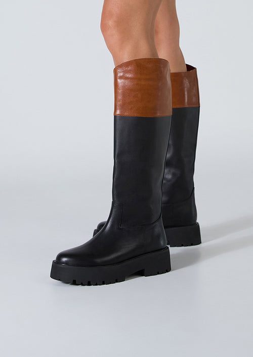 Mystic Black Como/Toffee Calf Boots