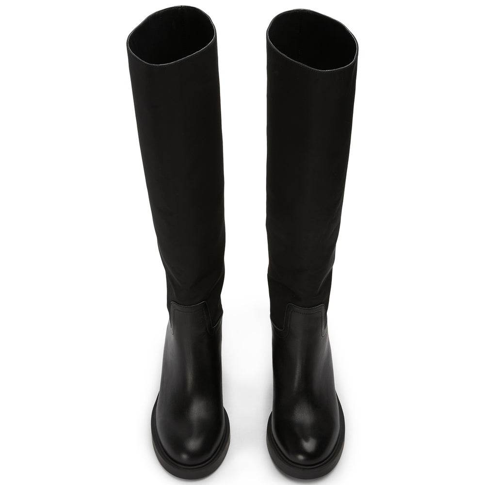 Nouveau Black Como/Nylon Calf Boots - Tony Bianco