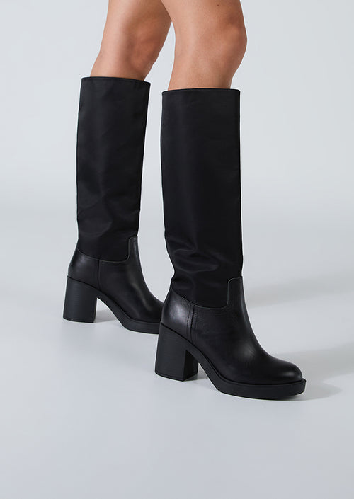 Nouveau Black Como/Nylon Calf Boots