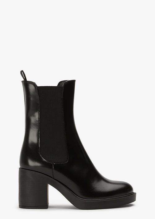 Nova Black Hi Shine Ankle Boots