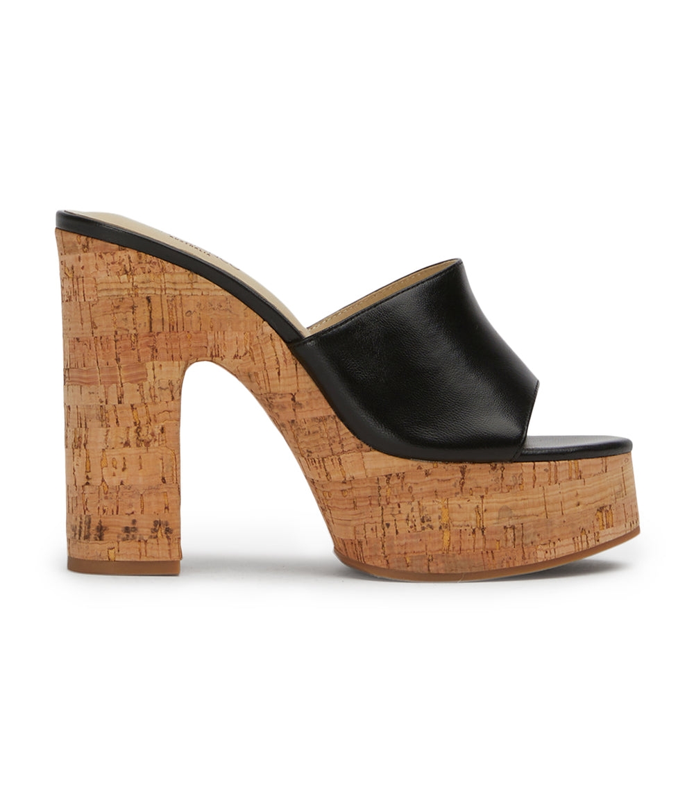 Peach Black Nappa Heels - Tony Bianco