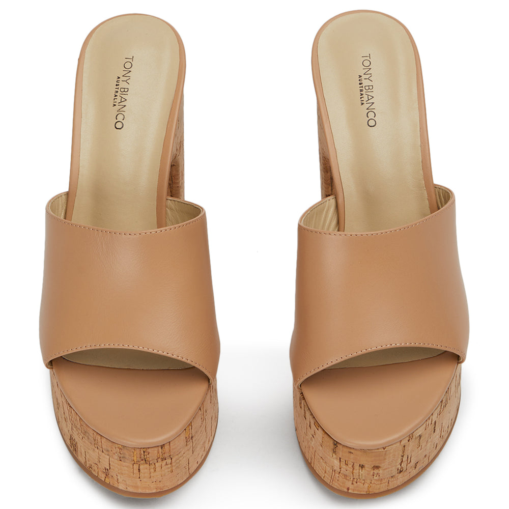 Peach Tan Nappa Heels - Tony Bianco