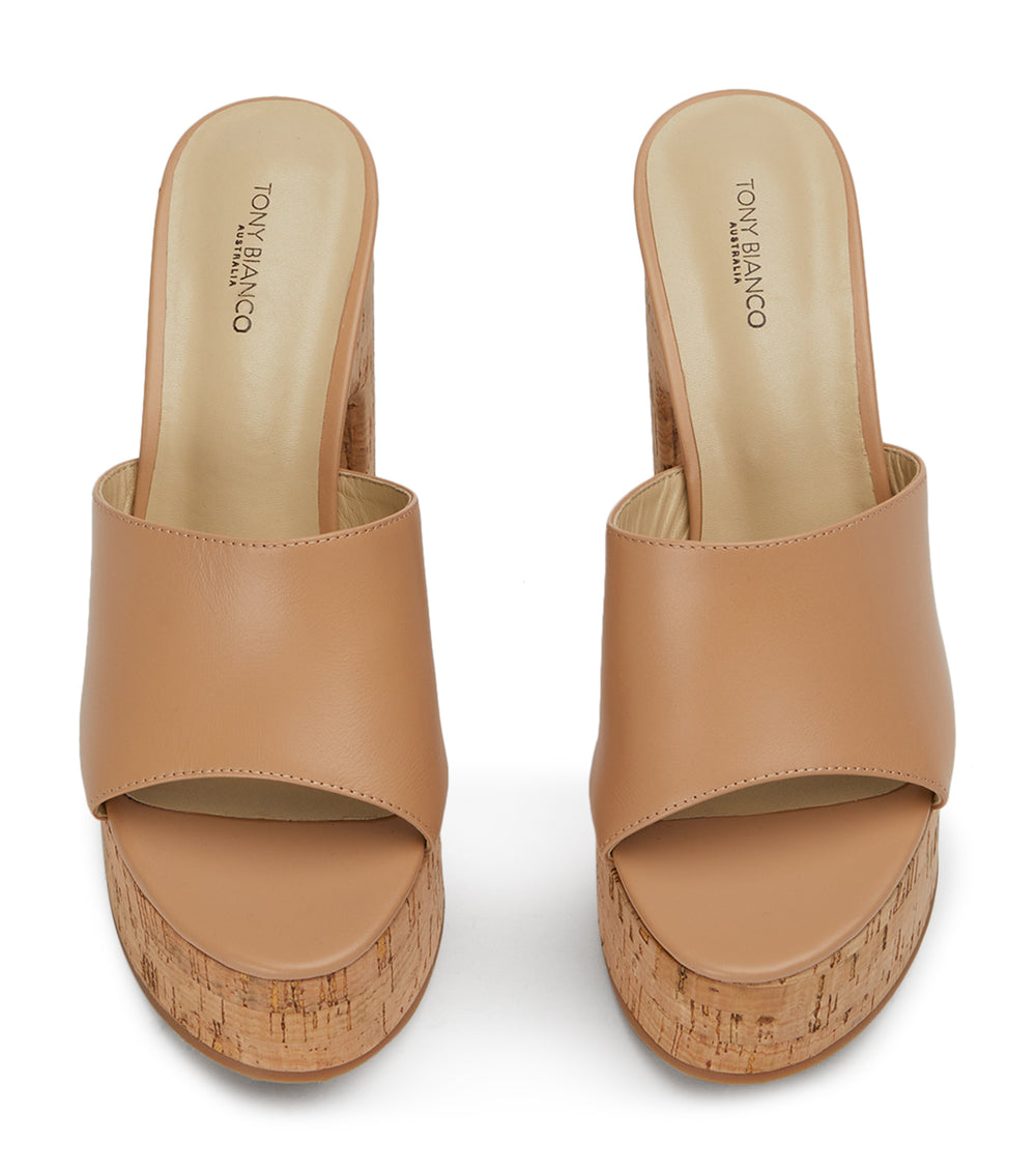 Peach Tan Nappa Heels - Tony Bianco