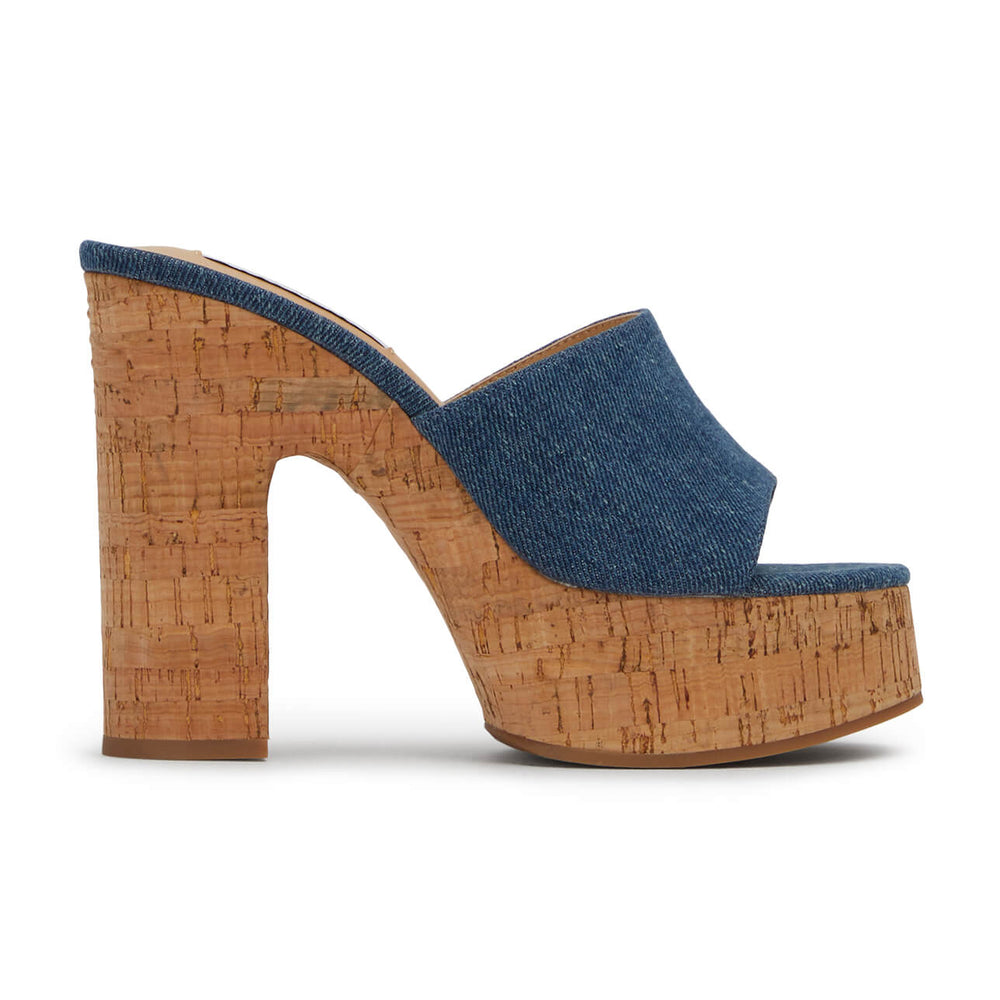 Peach Vintage Denim Heels - Tony Bianco