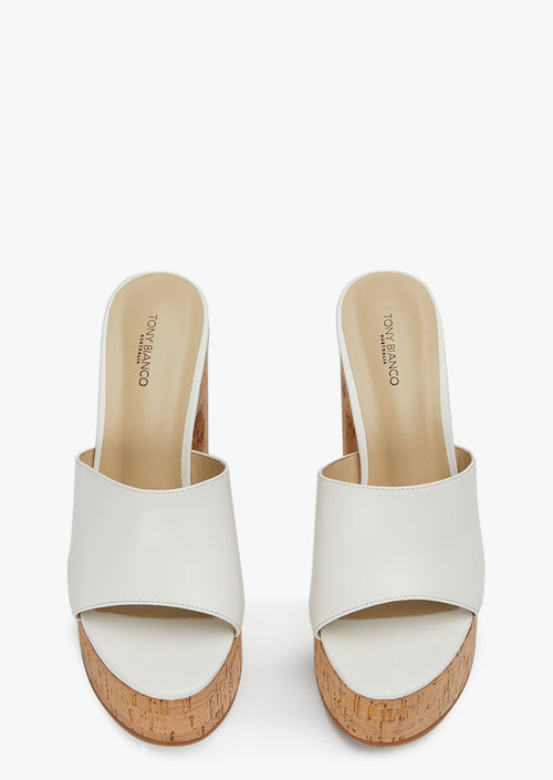 Peach White Nappa Heels