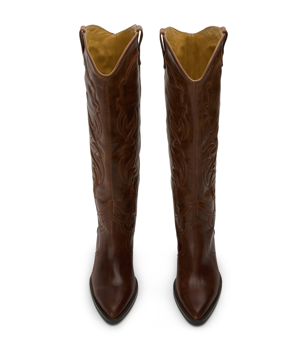 Petra Saddle Wax Calf Boots - Tony Bianco