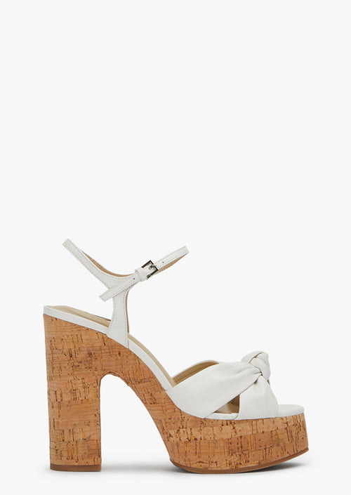 Pia White Nappa Heels