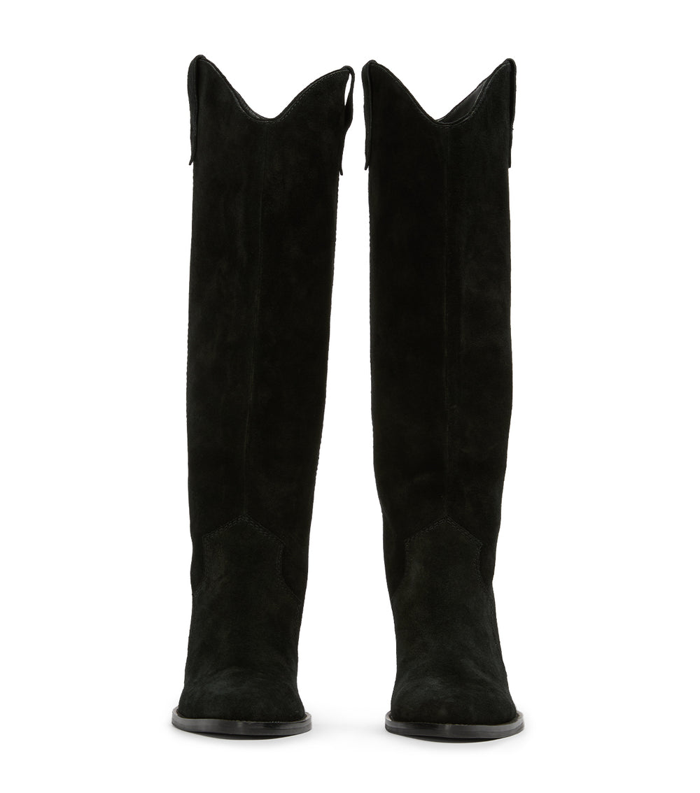 Presley Black Cameo Suede Calf Boots - Tony Bianco