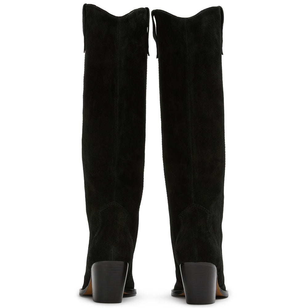 Presley Black Cameo Suede Calf Boots - Tony Bianco