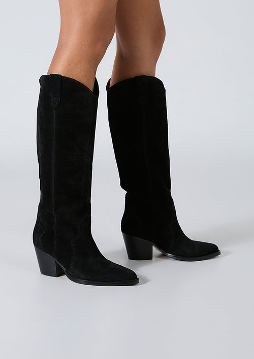 Presley Black Cameo Suede Calf Boots