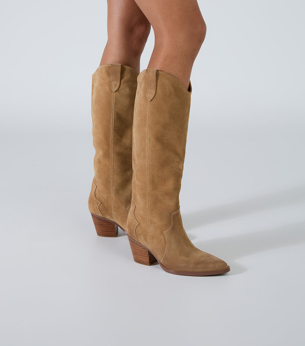 Presley Storm Cameo Suede Calf Boots - Tony Bianco