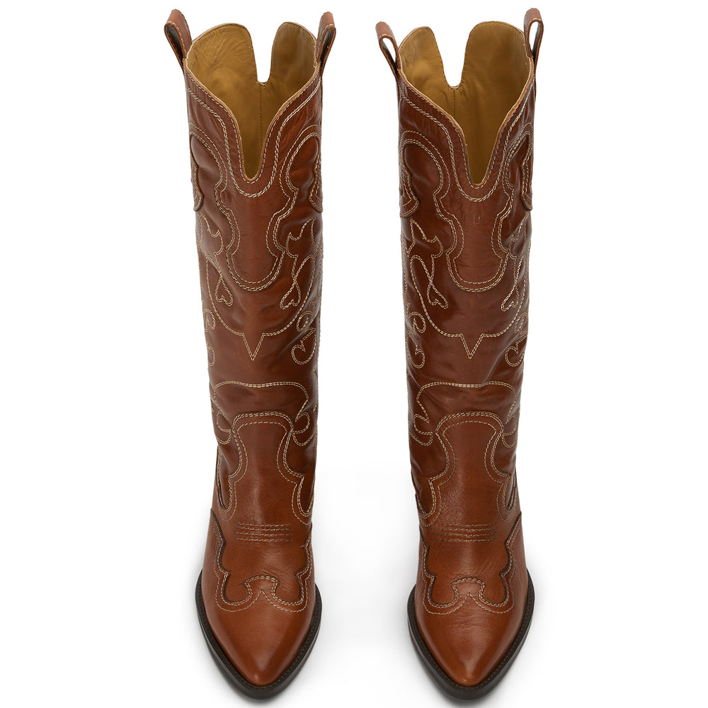 Primrose Toffee Como Calf Boots - Tony Bianco