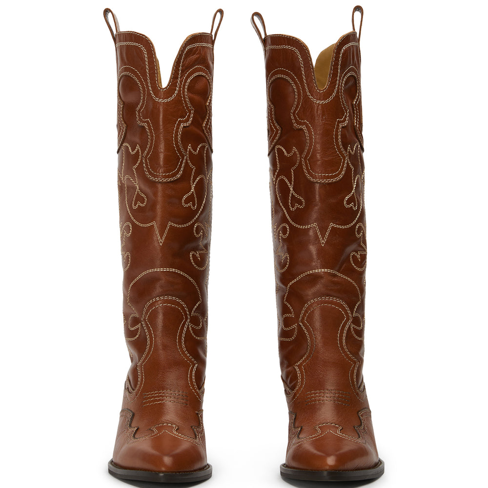 Primrose Toffee Como Calf Boots - Tony Bianco