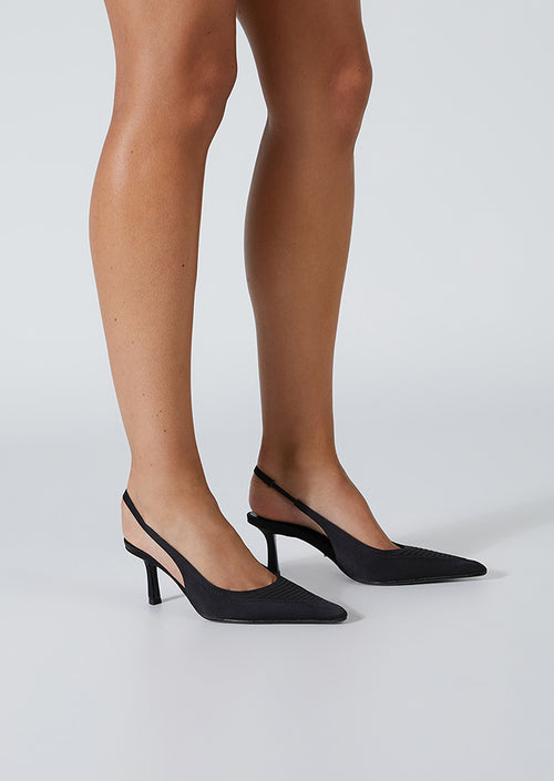 Quartz Black Jersey Heels