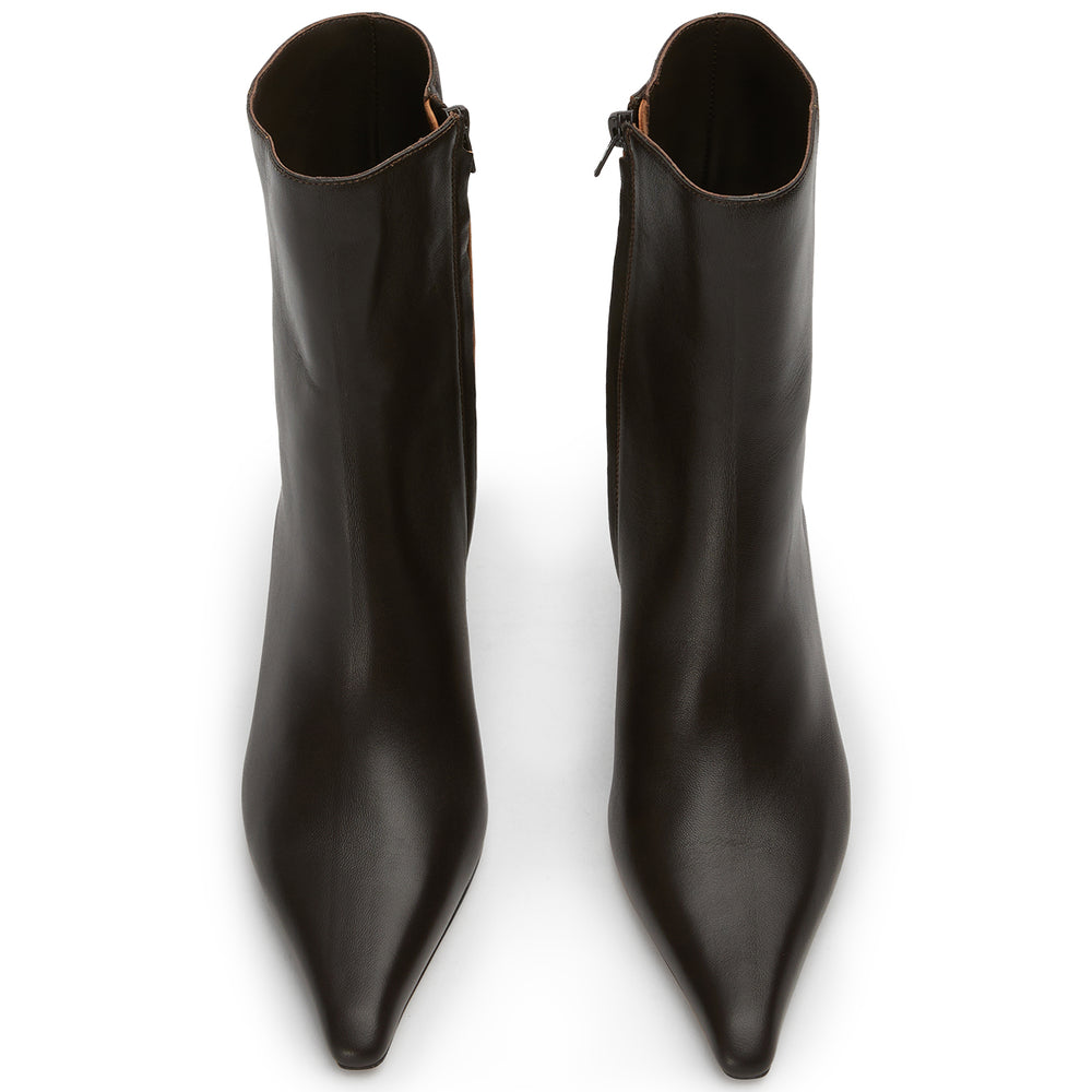 Quincy Chocolate Nappa Ankle Boots - Tony Bianco