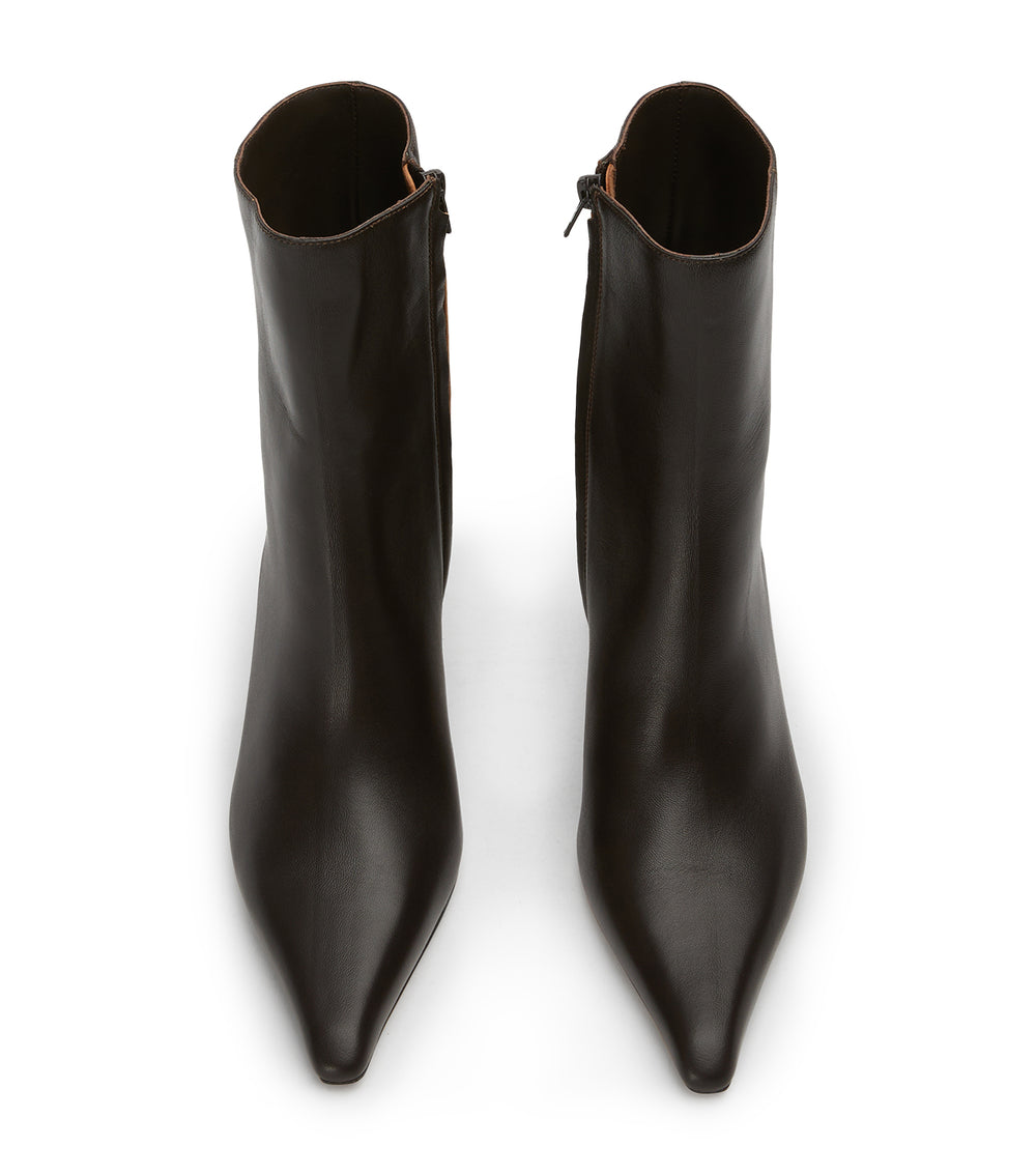 Quincy Chocolate Nappa Ankle Boots - Tony Bianco