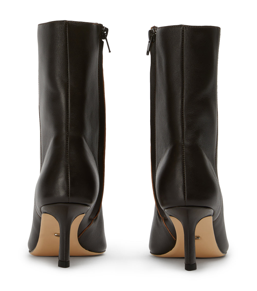 Quincy Chocolate Nappa Ankle Boots - Tony Bianco