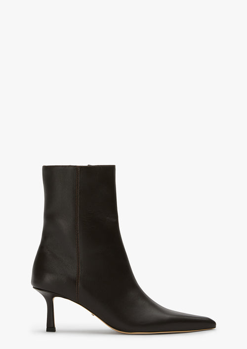 Quincy Chocolate Nappa Ankle Boots