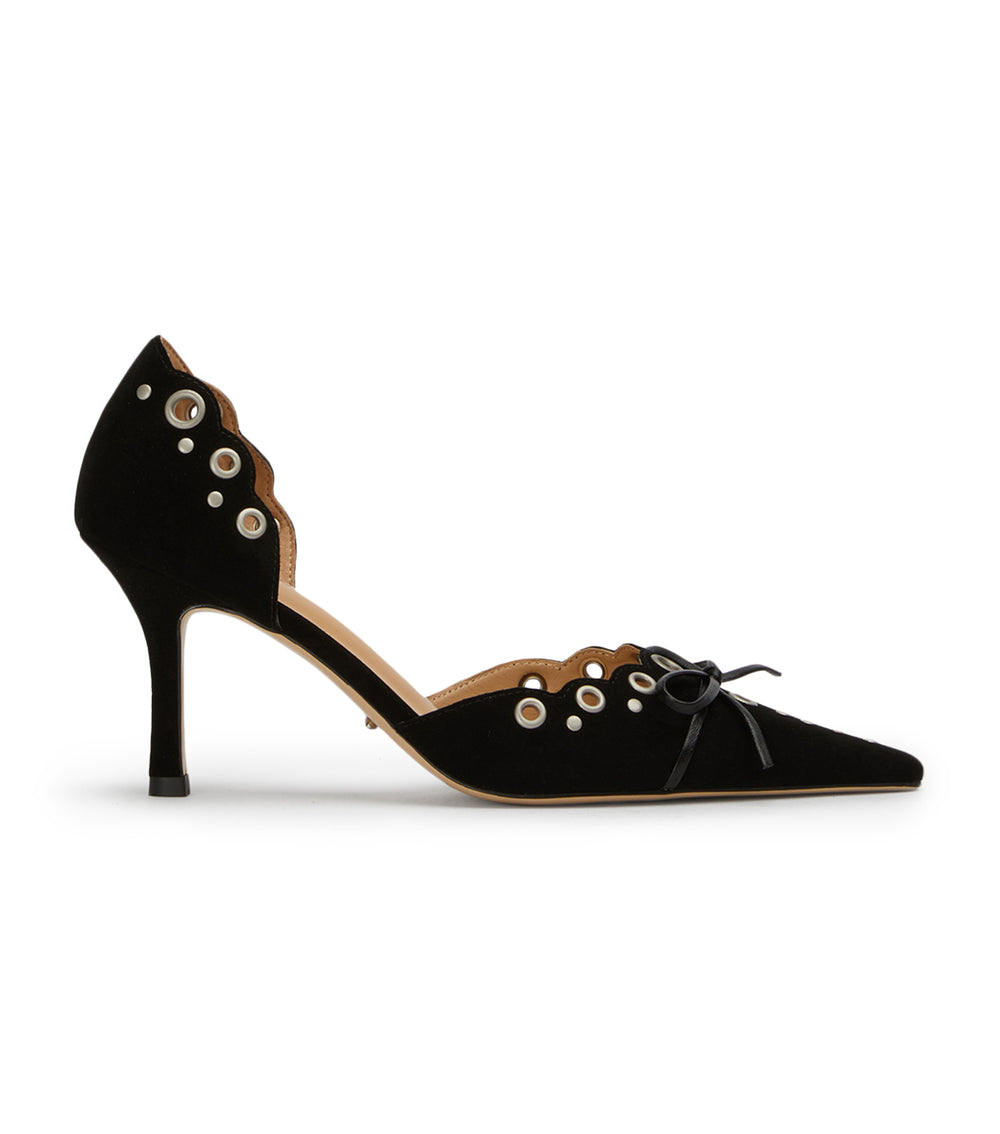 Safari Black Suede Heels - Tony Bianco