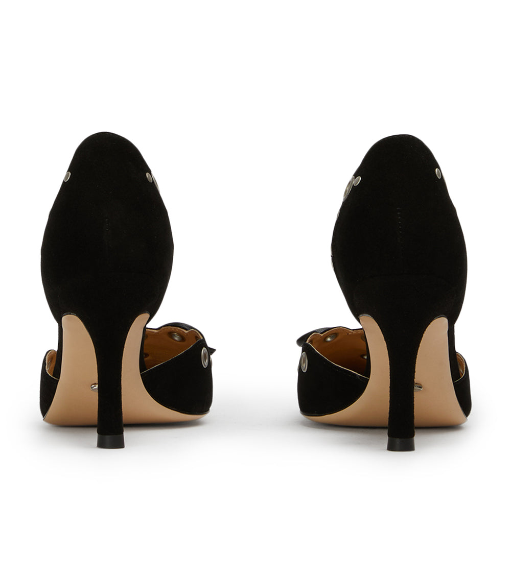 Safari Black Suede Heels - Tony Bianco