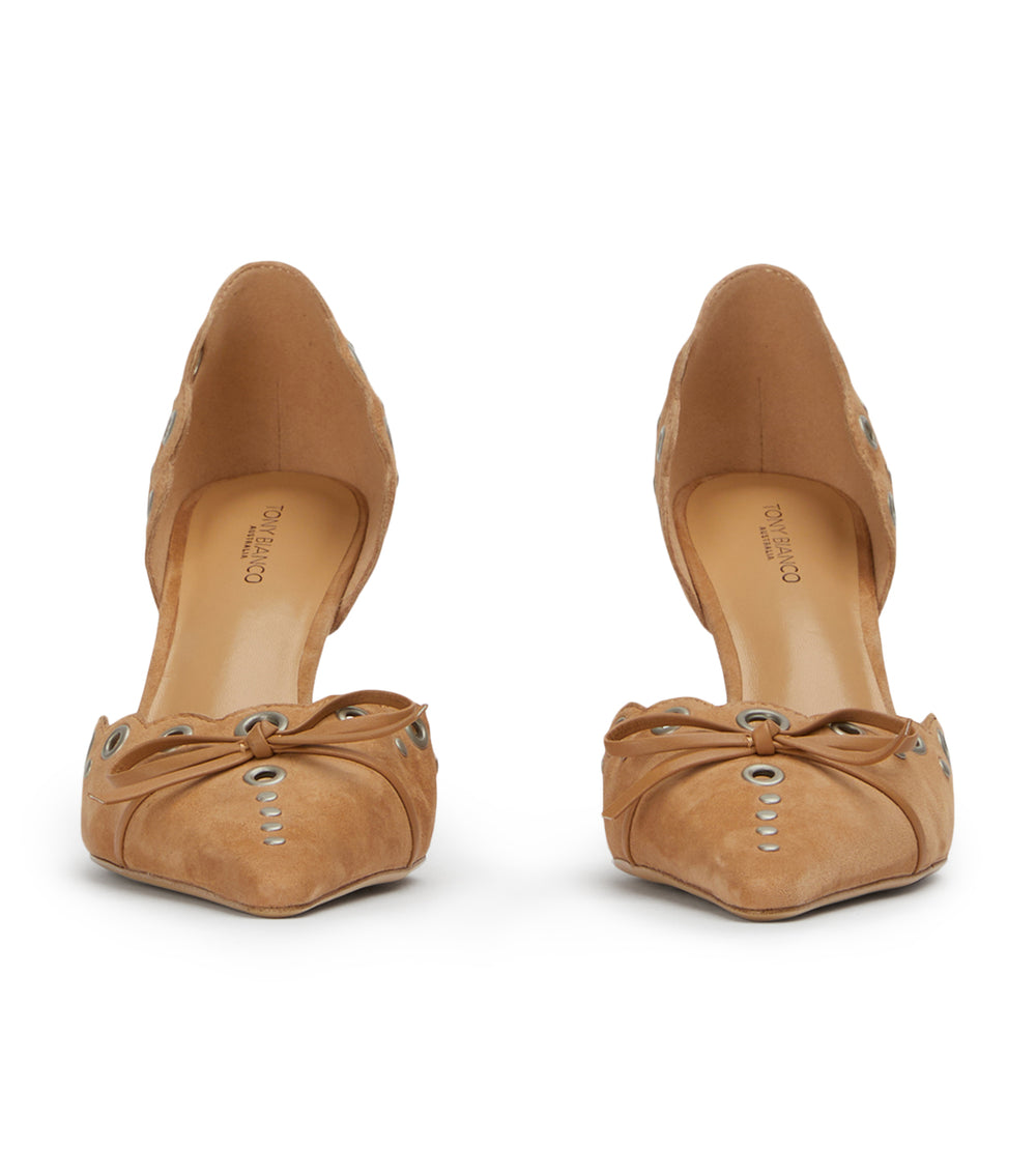 Safari Butterscotch Suede Heels - Tony Bianco