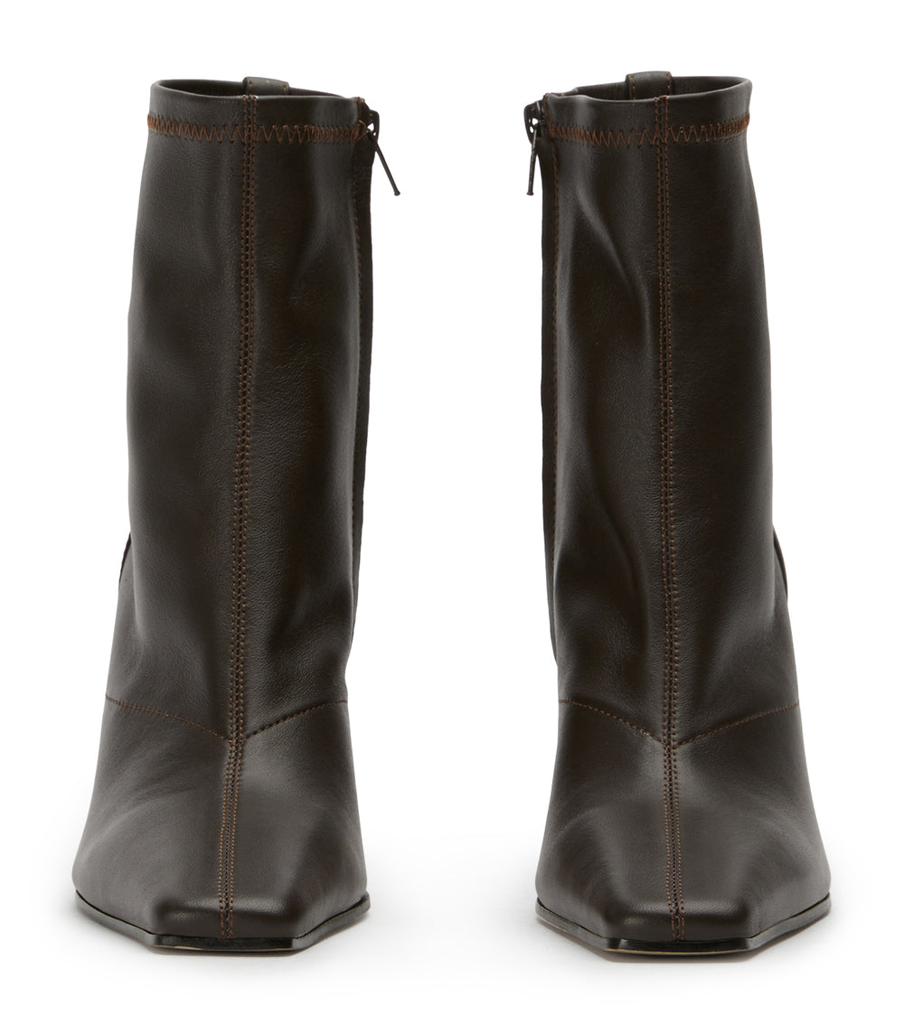 Samuel Chocolate Nappa Ankle Boots - Tony Bianco