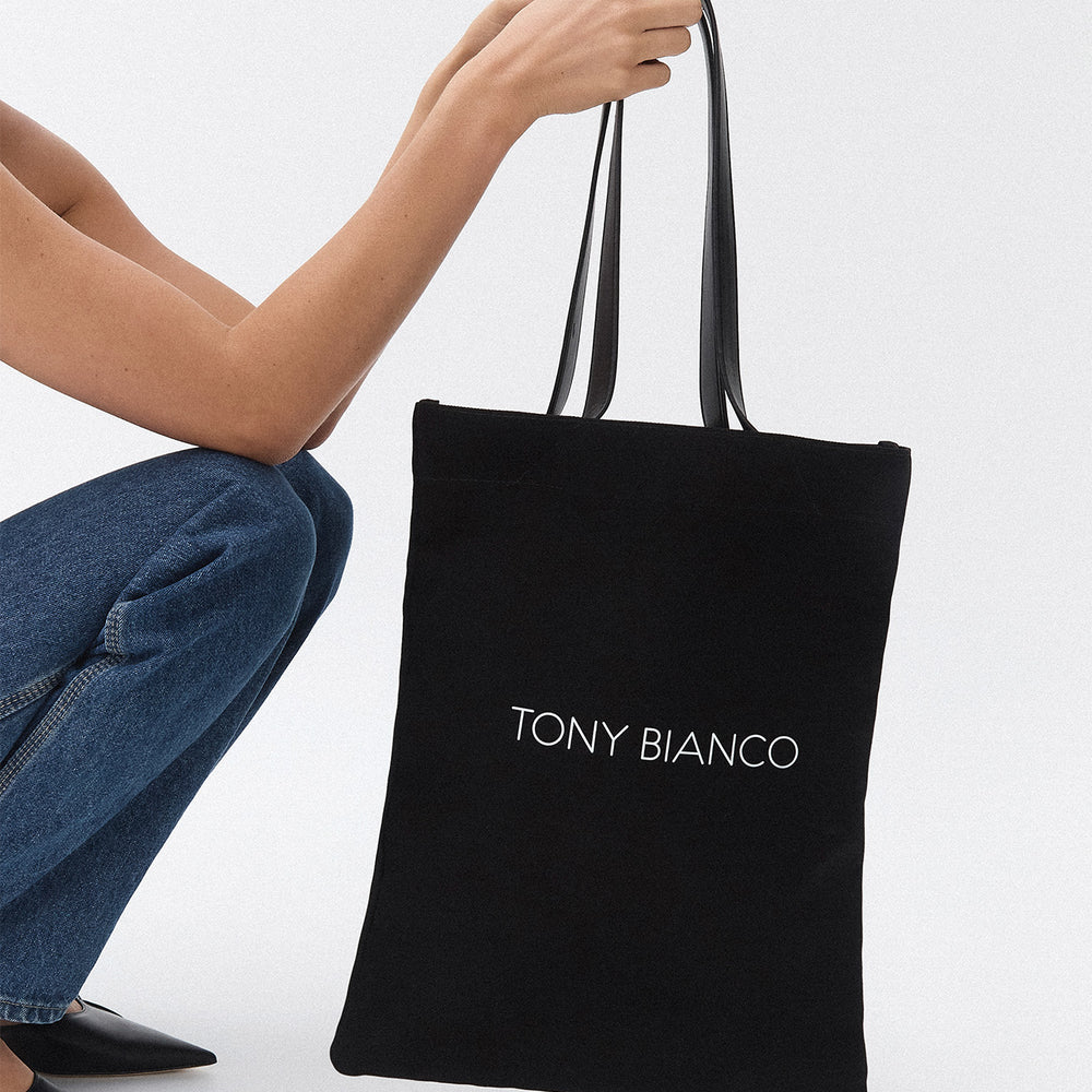Sandro Black Canvas Tote Bag - Tony Bianco