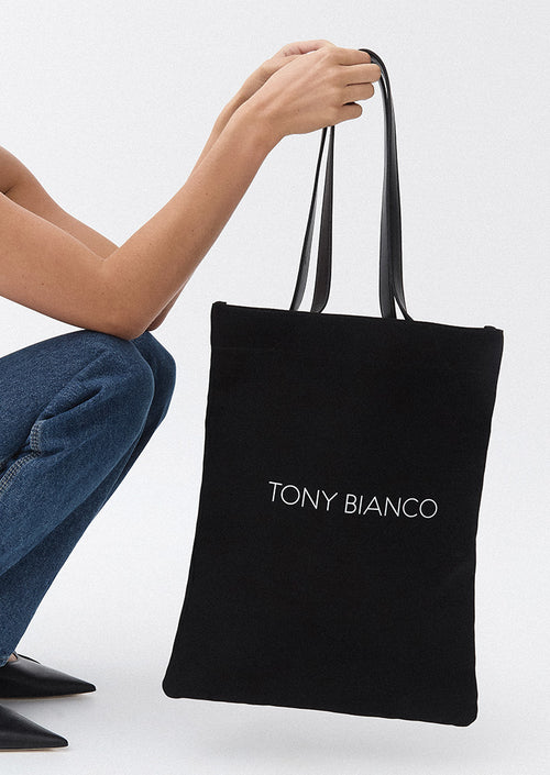 Sandro Black Canvas Tote Bag