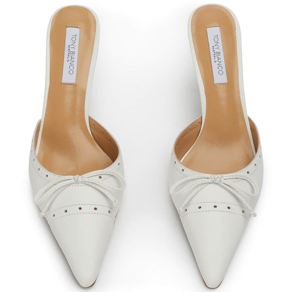 Scooter White Nappa Heels - Tony Bianco