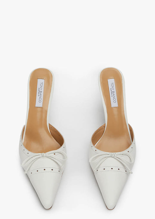 Scooter White Nappa Heels