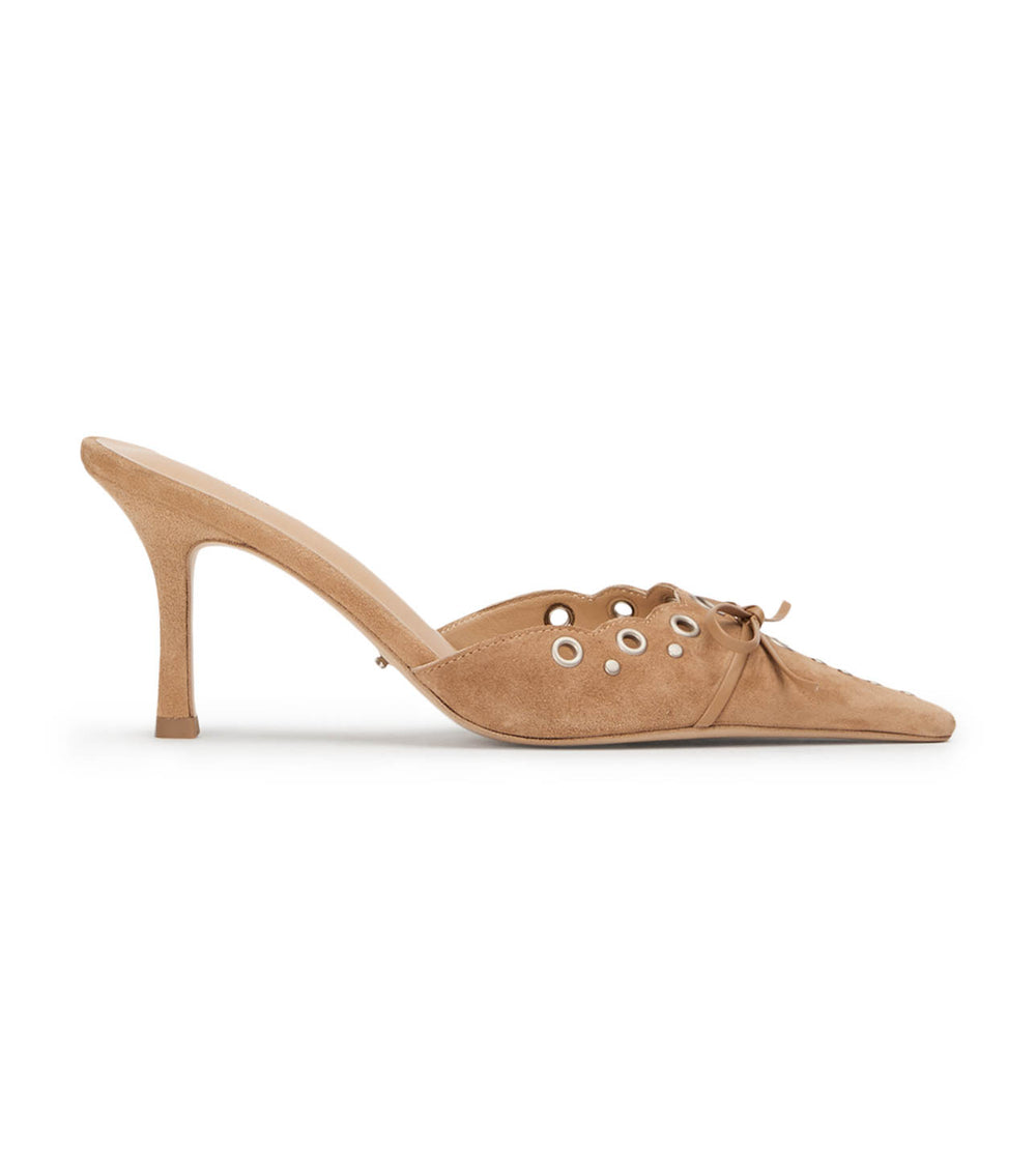 Shae Butterscotch Suede Heels - Tony Bianco