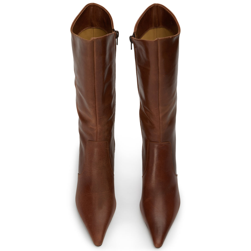 Sheba Cognac Calf Boots - Tony Bianco